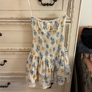 Sky to Moon Strapless Ruffle Dress